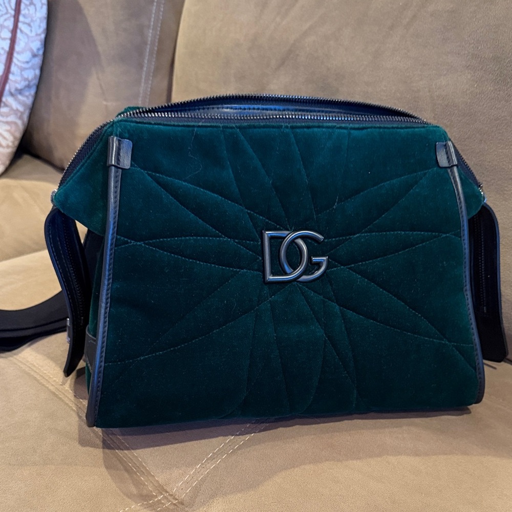 Dolce & Gabbana Dark Green Quilted Crossbody Bag